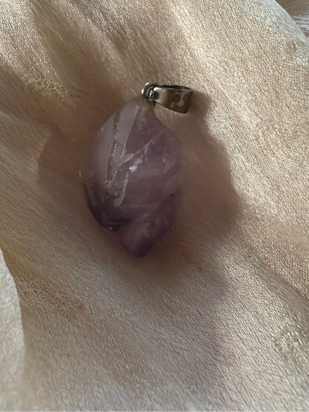 Natural Raw Amethyst Point Pendant 1"